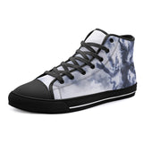 High-Top Canvas Shoes Thai Demon Surrounded by Clouds and Mist