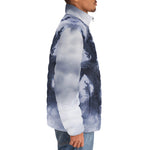 Down-Padded Puffer Jacket Thai Demon Surrounded by Clouds and Mist
