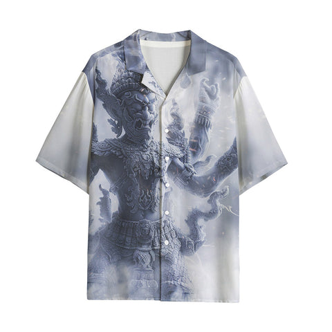 Hawaiian Shirt Thai Demon Surrounded by Clouds and Mist