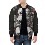 Bomber Jacket Gothic Skulls and Butterfly Art