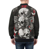 Bomber Jacket Gothic Skulls and Butterfly Art