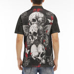 Men's Polo Shirt Gothic Skulls and Butterfly Art