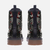 Leather Boots Gothic Skulls and Butterfly Art