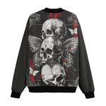 Bomber Jacket Gothic Skulls and Butterfly Art
