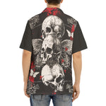 Hawaiian Shirt Gothic Skulls and Butterfly Art