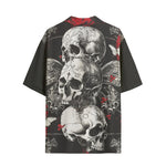Hawaiian Shirt Gothic Skulls and Butterfly Art