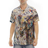 Men's Polo Shirt Elephant Swirling Artwork