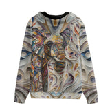 Men's Zip Up Hoodie Elephant Swirling Artwork