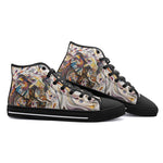 High-Top Canvas Shoes Elephant Swirling Artwork