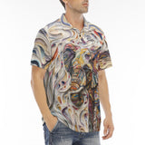 Men's Polo Shirt Elephant Swirling Artwork