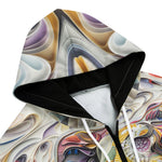 Men's Zip Up Hoodie Elephant Swirling Artwork