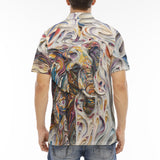 Men's Polo Shirt Elephant Swirling Artwork