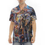 Men's Polo Shirt Elephant Swirling Artwork