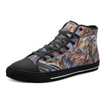 High-Top Canvas Shoes Elephant Swirling Artwork