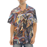 Hawaiian Shirt Elephant Swirling Artwork