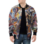 Bomber Jacket Elephant Swirling Artwork