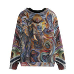 Men's Zip Up Hoodie Elephant Swirling Artwork