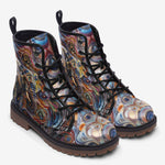 Leather Boots Elephant Swirling Artwork