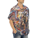 Hawaiian Shirt Elephant Swirling Artwork