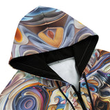 Men's Zip Up Hoodie Elephant Swirling Artwork