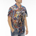 Men's Polo Shirt Elephant Swirling Artwork