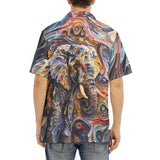 Hawaiian Shirt Elephant Swirling Artwork