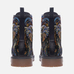 Leather Boots Elephant Swirling Artwork