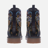 Leather Boots Elephant Swirling Artwork