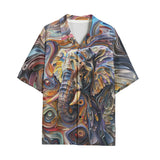 Hawaiian Shirt Elephant Swirling Artwork