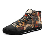 High-Top Canvas Shoes Abstract Circles and Squares Art