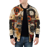 Bomber Jacket Abstract Circles and Squares Art