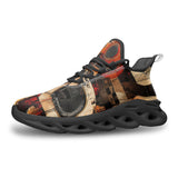 Sports Mesh Sneakers Abstract Circles and Squares Art