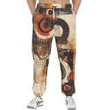 Men's Sweatpants Abstract Circles and Squares Art