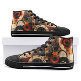 High-Top Canvas Shoes Abstract Circles and Squares Art