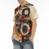Men's Polo Shirt Abstract Circles and Squares Art