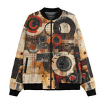 Bomber Jacket Abstract Circles and Squares Art