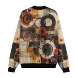 Bomber Jacket Abstract Circles and Squares Art