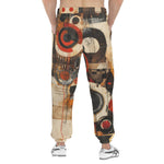 Men's Sweatpants Abstract Circles and Squares Art