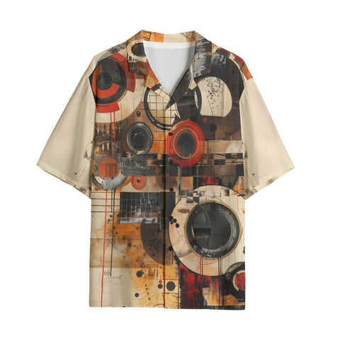 Hawaiian Shirt Abstract Circles and Squares Art