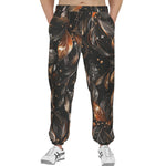 Men's Sweatpants Shiny Metallic Leaves in Swirls
