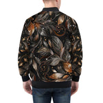 Bomber Jacket Shiny Metallic Leaves in Swirls
