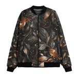Bomber Jacket Shiny Metallic Leaves in Swirls