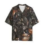 Hawaiian Shirt Shiny Metallic Leaves in Swirls