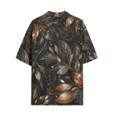 Hawaiian Shirt Shiny Metallic Leaves in Swirls