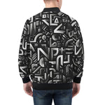Bomber Jacket Black and White Letters Art
