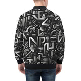 Bomber Jacket Black and White Letters Art