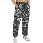 Men's Sweatpants Black and White Letters Art