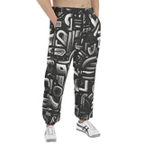 Men's Sweatpants Black and White Letters Art
