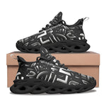 Sports Mesh Sneakers Black and White Letters Art