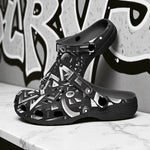 Classic Clogs Black and White Letters Art